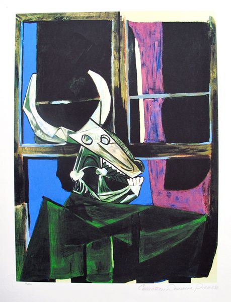 Pablo Picasso Estate Signed Giclee:"#29 Still Life With Steer Skull"