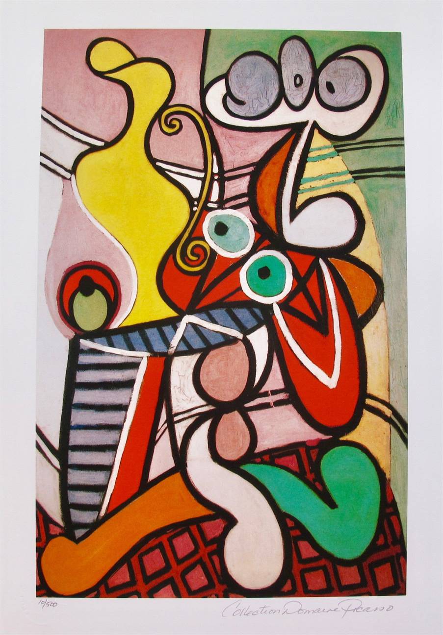 Pablo Picasso Estate Signed Giclee:"#32 Still Life On A Pedestal Table"