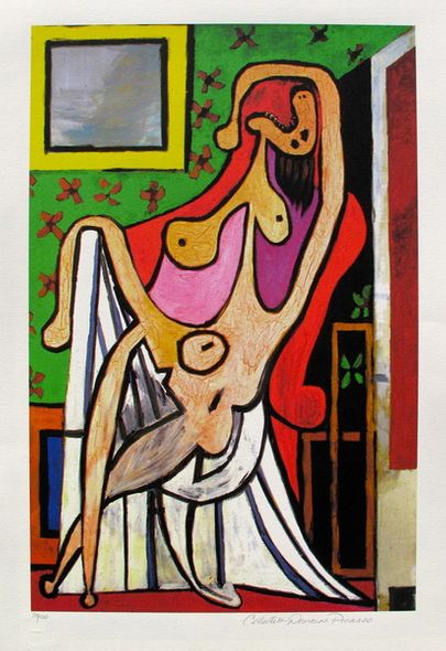 Pablo Picasso Estate Signed Giclee:"#54 Large Nude In Red Armchair"