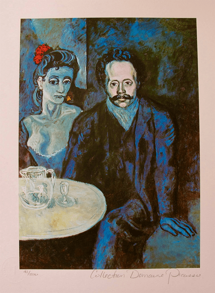 Pablo Picasso Estate Signed Limited Edition Giclee:"Couple At Cafe"