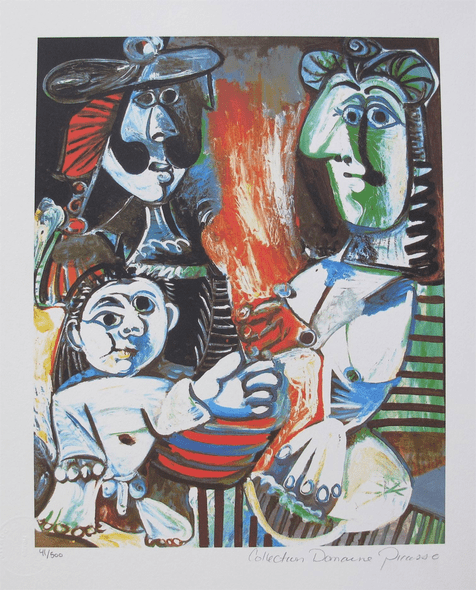 Pablo Picasso Estate Signed Limited Edition Giclee:"Small Child With Two Women"
