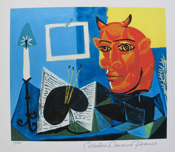 Pablo Picasso Estate Signed Limited Edition Giclee:"Still Life With Red Headed Minotaur"
