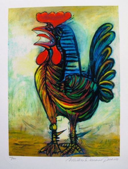 Pablo Picasso Estate Signed Limited Edition Small Giclee:"The Rooster"