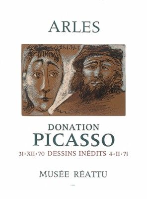 Pablo Picasso Limited Edition Original Zinc Plate Lithograph Ed. 3000 (1971):"Arles - Donation"