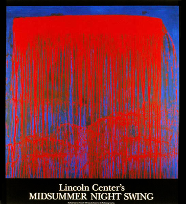 Pat Steir Limited Edition Serigraph:"Red/Blue Berlin Waterfall"