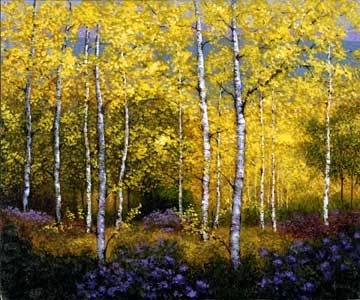 Patrick Antonelle Limited Edition Giclee on Canvas:"Birches"