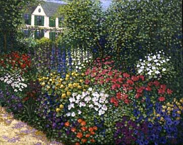 Patrick Antonelle Limited Edition Giclee on Canvas:"Monet's Garden 5"