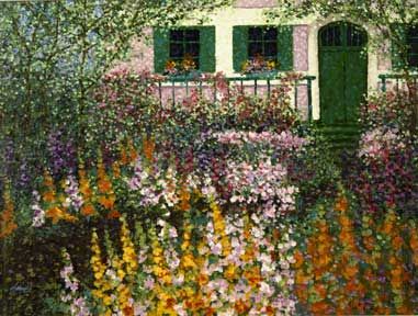Patrick Antonelle Limited Edition Giclee on Canvas:"Monet's Garden 6"