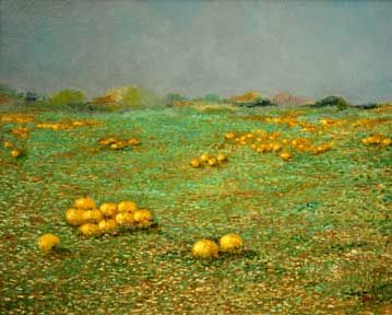 Patrick Antonelle Limited Edition Giclee on Canvas:"Pumpkin Field"
