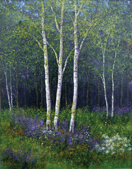 Patrick Antonelle Limited Edition Giclee on Canvas:"Spring Birches II"