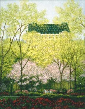Patrick Antonelle Limited Edition Giclee on Canvas:"The Plaza Hotel, Spring"