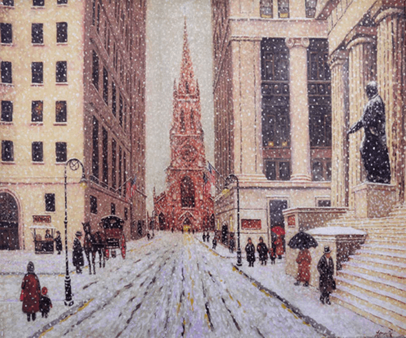 Patrick Antonelle Limited Edition Giclee on Canvas:"Wall Street - 1915"