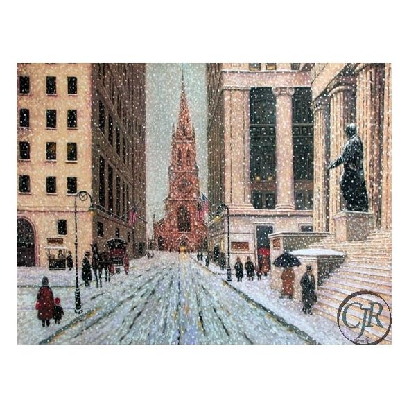 Patrick Antonelle Offset Lithograph on paper; Hand Signed and Numbered: "Wall Street 1915"