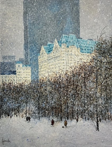 Patrick Antonelle Hand Signed Limited Edition Print:"The Plaza (Winter)"