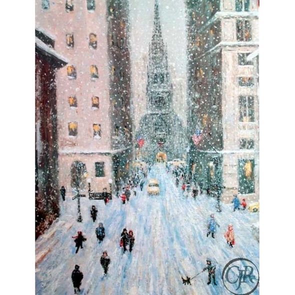 Patrick Antonelle Offset Lithograph on paper; Hand Signed and Numbered: "Wall Street 1945"