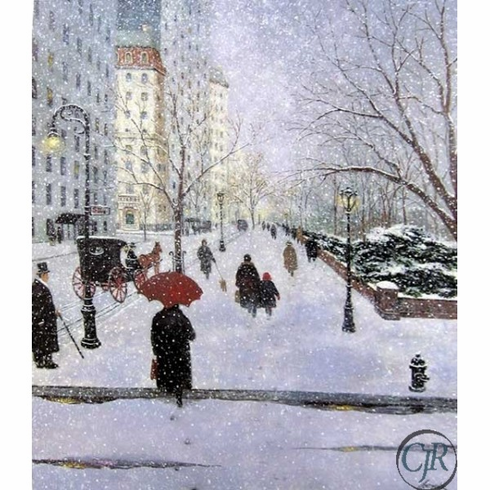 Patrick Antonelle Offset Lithograph on paper; Hand Signed and Numbered: "Winter on Fifth Avenue" Patrick Antonelle Offset Lithograph on paper; Hand Signed and Numbered: "Winter on Fifth Avenue"