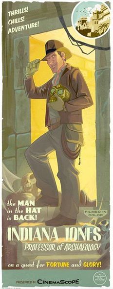 Patrick Schoenmaker Limited Edition Indiana Jones Canvas Giclee:"The Man in the Hat"