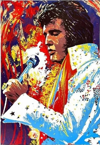 Paul Blaine Henrie, Henrie Signed Limited Edition Hand-pulled Serigraph Print: "Elvis" Paul Blaine Henrie, Henrie Signed Limited Edition Hand-pulled Serigraph Print: "Elvis"