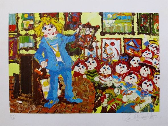 Paul Blaine Henrie Limited Edition Art Raggedy Ann & Andy:"The Auctioneer"