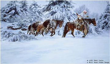 PAUL CALLE 21X35 Secondary Market Art: "WHEN TRAILS GROW COLD"