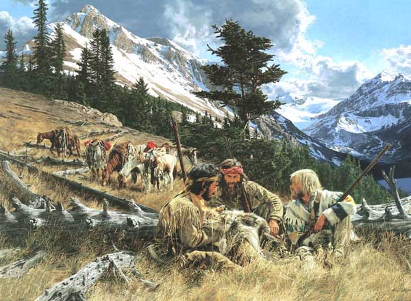 Paul Calle Hand Numbered Limited Edition Canvas:" When Trails Cross"