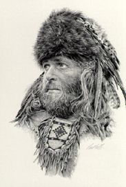 Paul Calle Handsigned & Numbered Limited Edition Print:"The Fur Trapper"