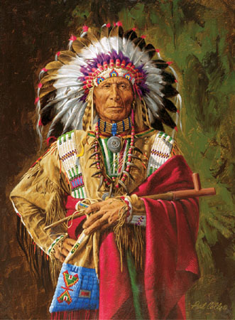 Paul Calle Limited Edition Giclee:"Chief Of The Rosebud "