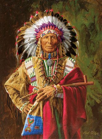 Paul Calle Limited Edition Giclee:"Chief Of The Rosebud "