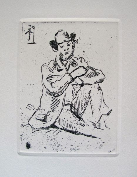 Paul Cezanne Etching:"Self Portrait Of Painter Guillaumin With William Hanging"