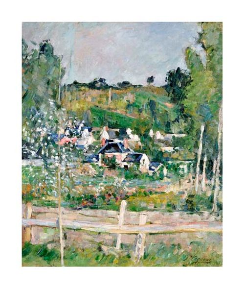 Paul Cezanne Fine Art Open Edition Gicl&eacute;e:"A View of Auvers-Sur-Oise; The Fence"