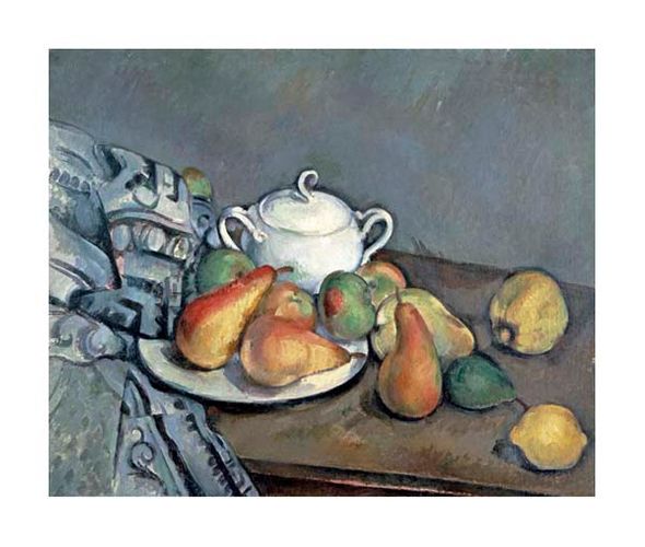 Paul Cezanne Fine Art Open Edition Gicl&eacute;e:"Sugar Bowl, Pears and Curtain"