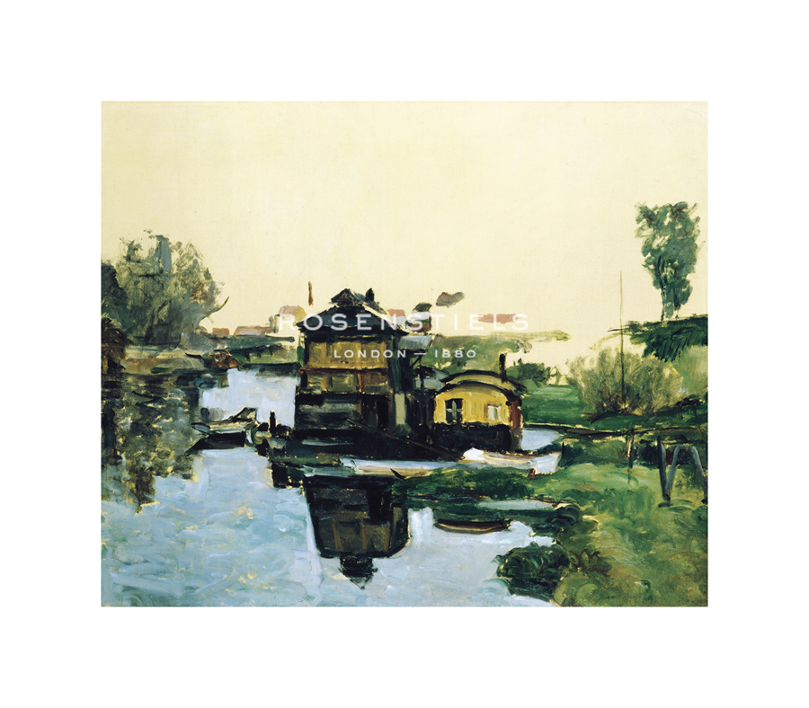 Paul Cezanne Hand Numbered Limited Edition Print on Paper :"Boathouse on a River"