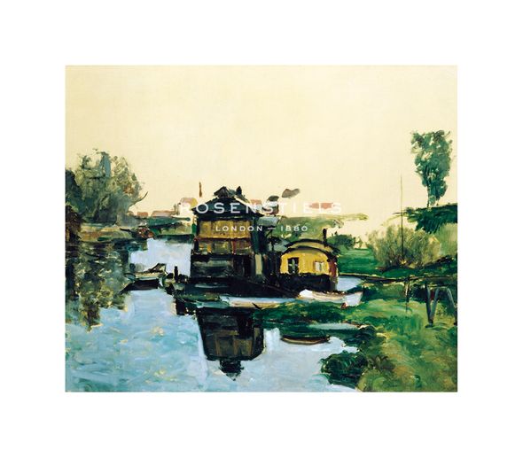 Paul Cezanne Hand Numbered Limited Edition Print on Paper :"Boathouse on a River"
