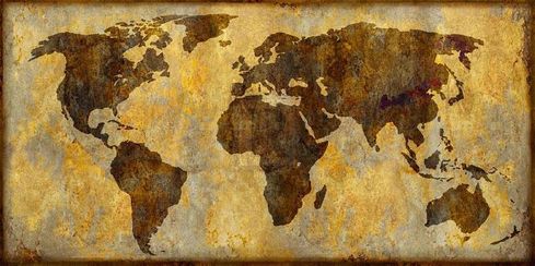 Paul Duncan 48 x 24 in. Open Giclee Canvas:"World Map" Paul Duncan 48 x 24 in. Open Giclee Canvas:"World Map"