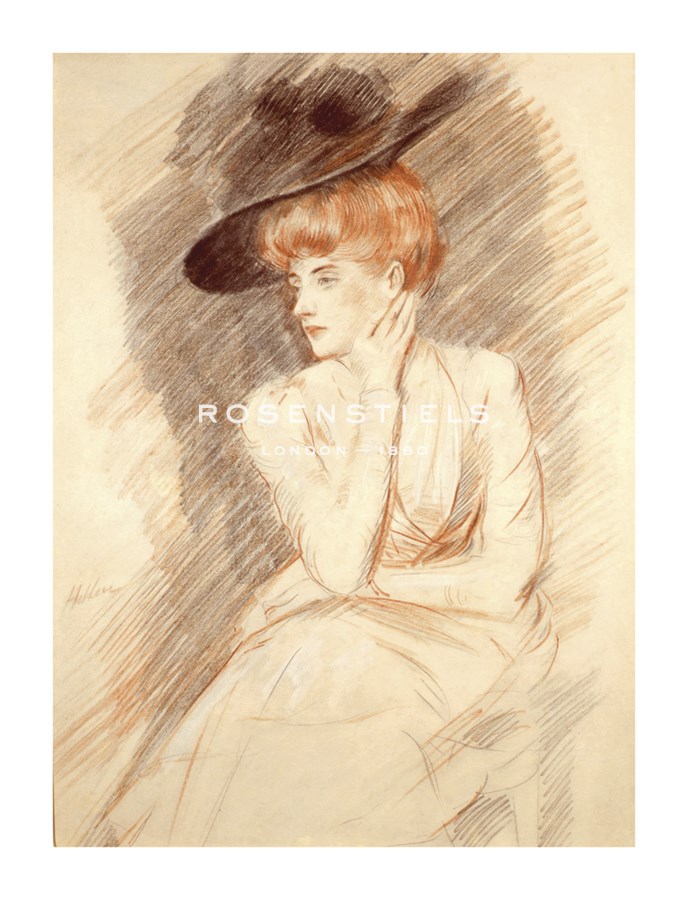 Paul Helleu Hand Numbered Limited Edition Print on Paper :"The Black Hat II"
