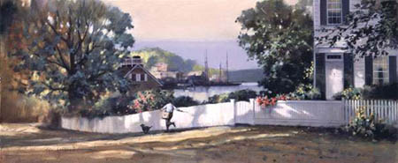 PAUL LANDRY 23X12 Secondary Market Art: "MORNING PAPERS"