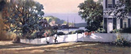 PAUL LANDRY 23X12 Secondary Market Art: "MORNING PAPERS"