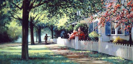 PAUL LANDRY 23X13 Secondary Market Art: "PAPER BOY"
