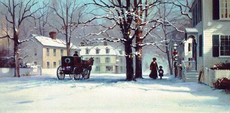 PAUL LANDRY 24X14 Secondary Market Art: "CHRISTMAS TREASURES"