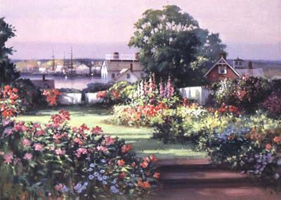 PAUL LANDRY 24X19 Secondary Market Art: "SUMMER GARDEN"