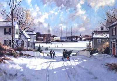 PAUL LANDRY 25X19 Secondary Market Art: "CANADIAN CHRISTMAS"