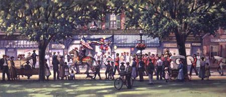 PAUL LANDRY 33X17 Secondary Market Art: "HOMETOWN PARADE"