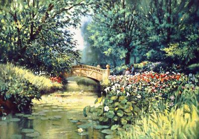 PAUL LANDRY 33X24 Secondary Market Art: "PLACE IN THE PARK"