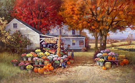PAUL LANDRY 34X23 Secondary Market Art: "AUNT MARTHAS FARM"