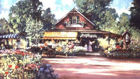 PAUL LANDRY 35X21 Secondary Market Art: "FLOWER MARKET"