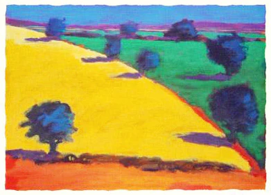 Paul Powis Limited Edition Artist Proof Serigraph on Paper: "Three Fields"