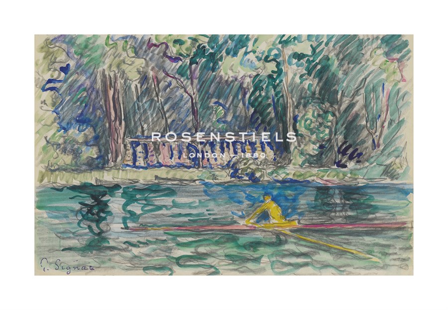 Paul Signac Hand Numbered Limited Edition Print on Paper :"Le Skiff a Bois-Le-Roi"