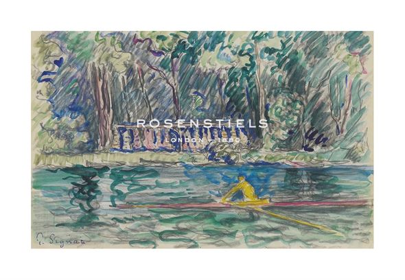 Paul Signac Hand Numbered Limited Edition Print on Paper :"Le Skiff a Bois-Le-Roi"