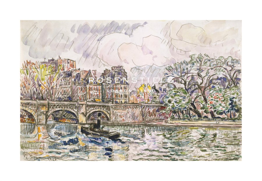 Paul Signac Hand Numbered Limited Edition Print on Paper :"Paris: La Place Dauphine, 1928"