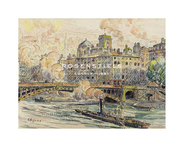 Paul Signac Hand Numbered Limited Edition Print on Paper :"Pont de la Feuillee in Lyon"